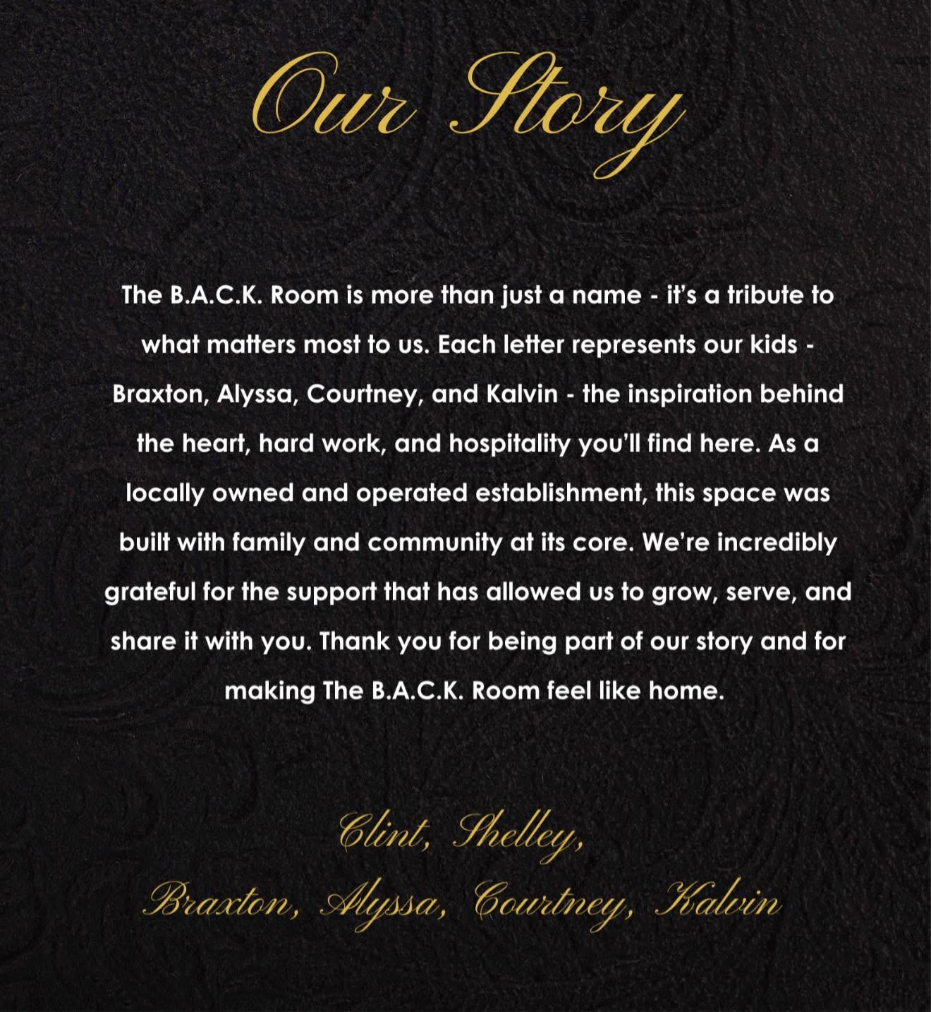 The B.A.C.K. Room bar and dining room