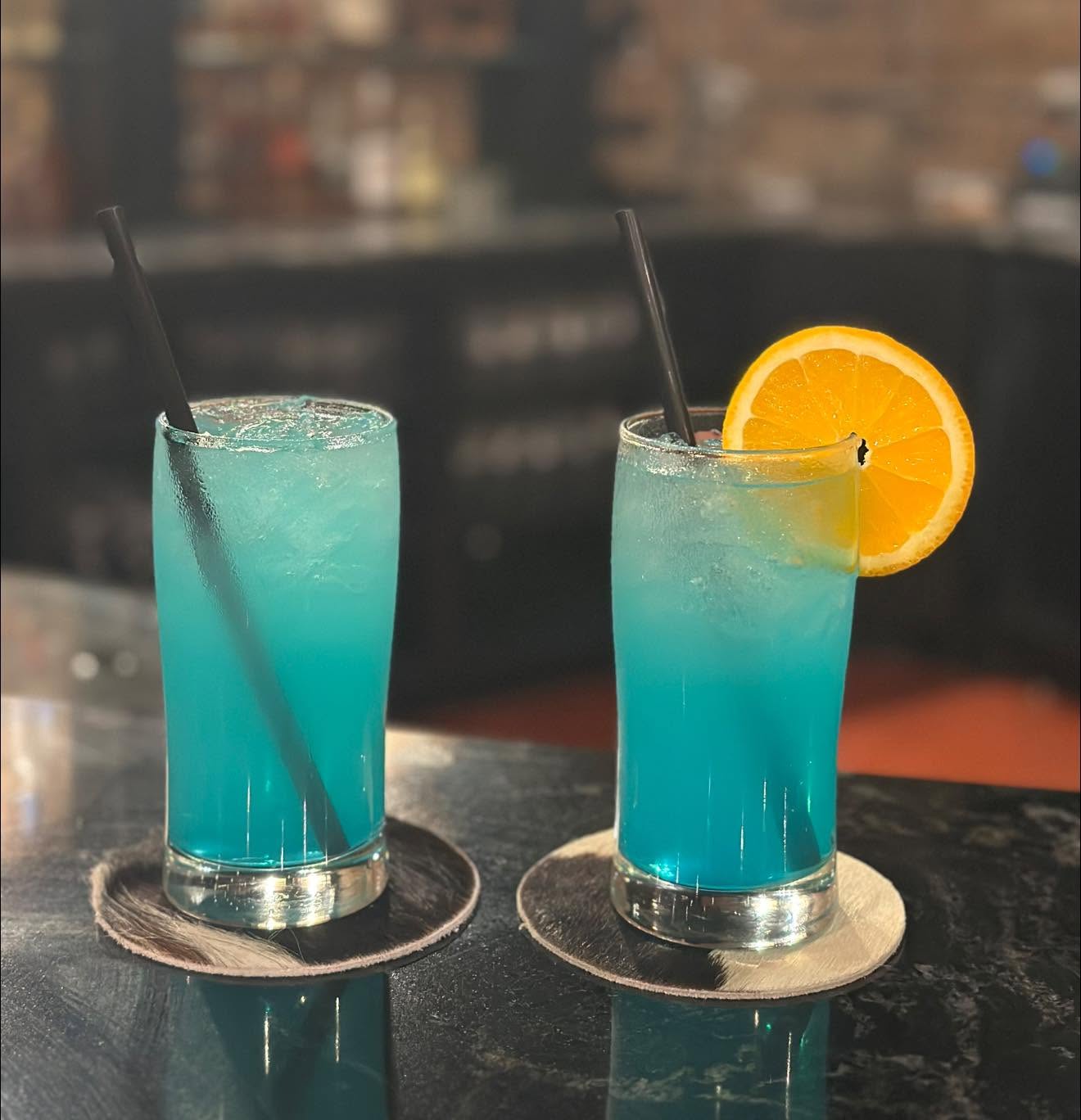 Blue craft cocktails